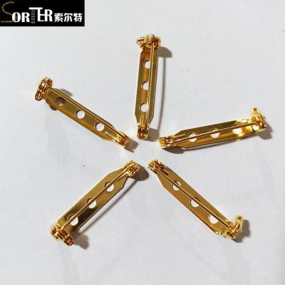 China Glue-on or Sew-on Bar Style Metal Safety Locking Pin Backs Flat Back Brooches Craft for sale