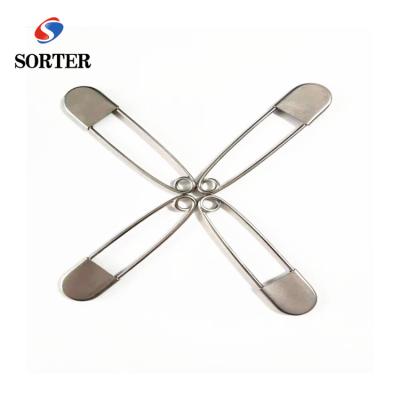 China Alloy Vintage Hex Metal Safety Pin Laundry Locker Tags Steel Pins for sale