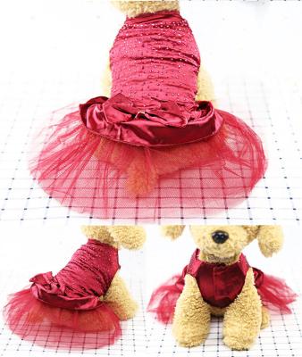 China Top-selling viable pet mesh tutu skirt princess cosplay dress for dog pet wedding dress girl dog cloth for sale