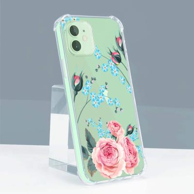 China Clear Shockproof Anti-scratch Butterfly Pattern Protective Phone Case For Women Girls For iPhone 13 for sale