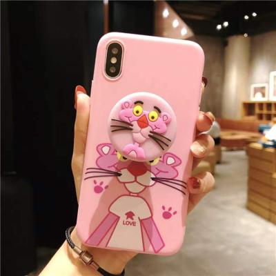 China Pink Panther shockproof cuty soft phone case for iphone Xs max/ip13/pro/promax with stand for sale