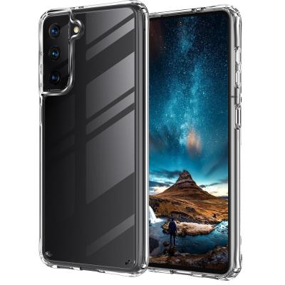 China Shockproof Phone Case For Samsung Galaxy S30 S21 S20 S10 Plus 1.5mm Corner Protection TPU Shockproof Clear Acrylic Hybrid Phone Case for sale