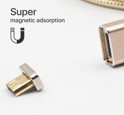 China General Yaokai Magnetic Three-in-One Braided Magnetic Adsorption Cable Suitable for Type C Apple Android Magnetic Charging Cable for sale