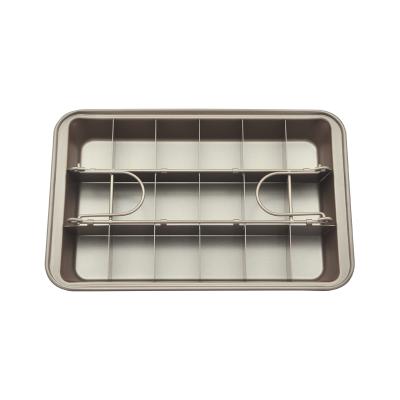 China Sustainable Carbon Steel 18 Cavity Cake Mold Baking Stick Non Divided Brownie Pan Baking Cake Mold Baking for sale