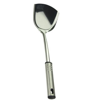 China Durable Easy Cleaning Heat Resistance Kitchen And Household Cookware TPR Handle Stainless Steel Turner for sale