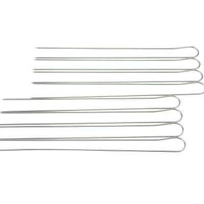 China Heat resistance 6 pcs metal skewers flat metal meat skewers outdoor BBQ camping kebab skewers stainless steel for sale