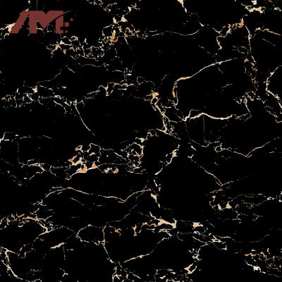 China Large Polished Modern Black Marble Porcelain Slab for sale