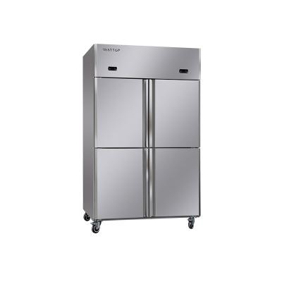 China wholesale Double-temperature Drinks Upright Refrigeration and Freezer Refrigerator Stainless Steel Refrigerator and Refrigerator Freezer for sale