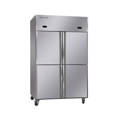 China Wholesale Double-temperature Cooling Vertical Upright Beverage Upright Fridge Freezer Refrigerator Stainless Steel Refrigeration for sale