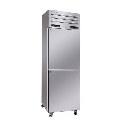 China Factory Double-temperature Restaurant Heavy Duty Vertical Commercial Kitchen Refrigerator Air Cooling Refrigeration Equipment Chiller Double Door for sale