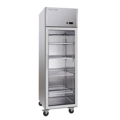 China Hot Selling Single-temperature Reach-in Commercial Glass Door Refrigerators and Coolers Refrigeration Equipment for sale