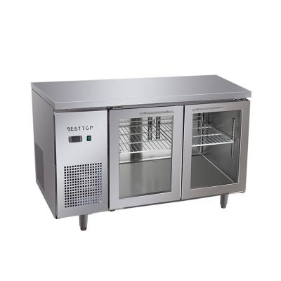 China Single-temperature stainless steel under counter stainless steel commercial refrigeration equipment kitchen hotel freezer counter cooling refrigerator for sale