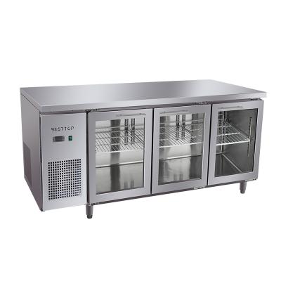 China Hot Selling Air-Cooled Single-temperature Commercial Use Keep Cool Commercial Refrigerator Under Counter Fridge Glass Door Display Refrigerator for sale