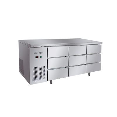 China Single-temperature drawer under counter refrigerator stainless steel workbench refrigerator for sale