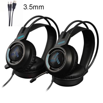 China From V2000 PS4 3.5mm Gaming Headphones Sports Gaming Long MIC Earphone Gamer Headband Cable Headset for sale