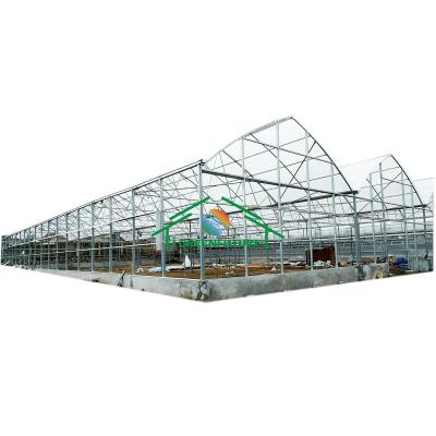 China Stable Structure Easily Assembled UV Plastic Greenhouse Multi-Span Agricultural Sheet Greenhouse With 10mm PC Sheet Cover for sale