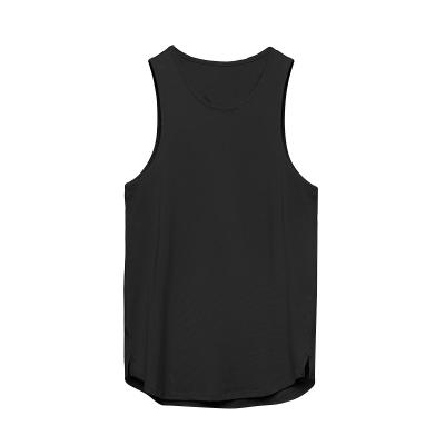 China 2022 Men's Summer Solid Color Fitness Anti-Shrink Neck Sleeveless Tank Top Mens Training Loose Round Dry Running Men's Tank Tops for sale