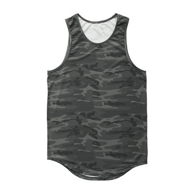 China Summer new QUICK DRY men's sports invest European and American loose print crew neck trend sleeveless sports tank top men for sale