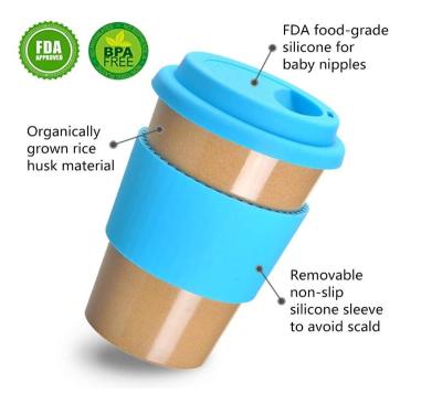 China 12oz Sustainable Biodegradable Rice Pod Reusable Coffee Mug for sale