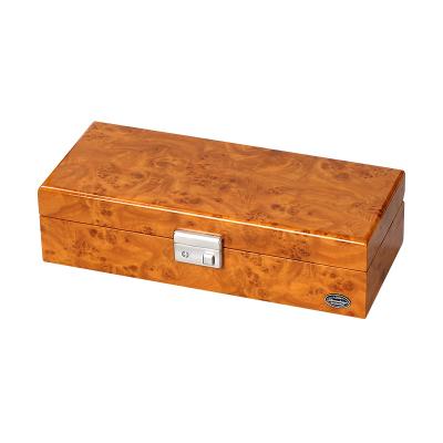 China All Watches Hard Open Wooden Watch Box Case For 4 Watches Slots With Wooden Pattern Big Storage 60mm for sale