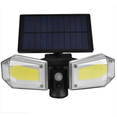 China New Garden Wall Lamp Solar Body Lamp Solar Infrared Head Rotation Double Lamp Outdoor Waterproof Lighting Garden Lamp for sale