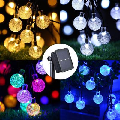 China Garden 30LED Crystal Ball Solar Light Outdoor Garland Lamp Decorative for Garden Decor Romantic Holiday Lights Outdoor Lighting for sale