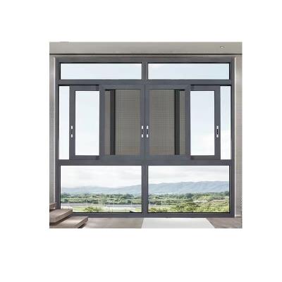 China Anti-slip Magnetic Hot Selling Mosquito Screen Profile Push Sliding Door Living Room Office Aluminum Screen Sliding Window for sale