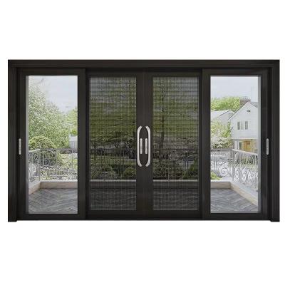 China Contemporary Heat Insulation Soundproof Door Screen Design Folding Sliding Door With Screen Glass Sliding Doors for sale