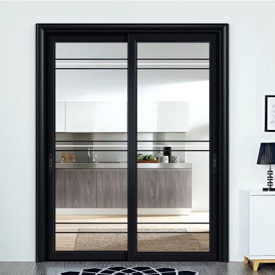 China Modern Design Anti-theft Floor To Ceiling Balcony Glass Doors Double Sliding Doors Glass Door for sale