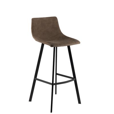 China Wholesale High Quality Modern Goysun Brown PU Bar Leather Silla Bar Counter Stool Chair With Footstool for sale