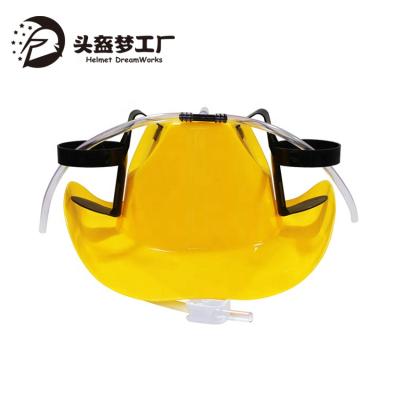 China Plastic Helmet Aussie Drinking Cowboy Hats Image Fun Party Cap Beverage Beer With Straw for sale