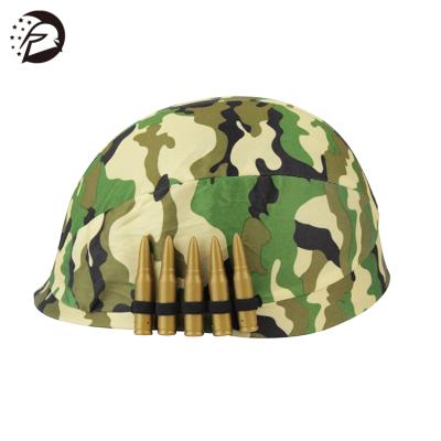 China 2021 New Picture Items Funny Party Hat Kids Camouflage Soilder Costume Army Helmet With Bullets And Camouflage Headgear for sale