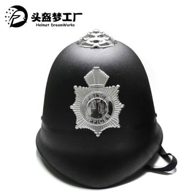 China With Adjustable Strap Men's British English Officer Bobby Police Helmet Hat Police Costume Accessory for sale