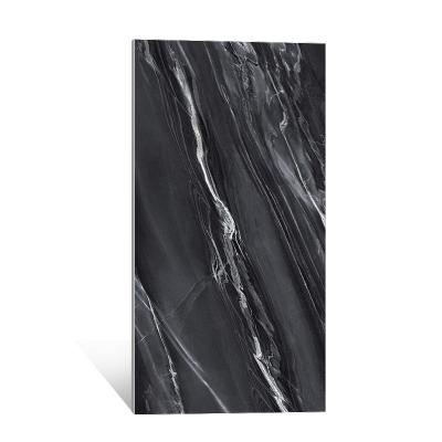 China Full Polished Marble Color Porcelain Tile Indoor Floor And Wall Tiles Full Body Texture Modern Black 600x1200mm for sale