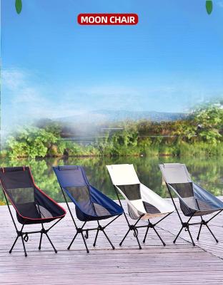 China Outdoor Use Outdoor Folding Chair Portable Picnic Camping Fishing Stool Light Back Moon Chair for sale