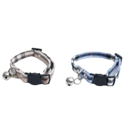 China Classic Plaid DETACHED Cat Collars with Bells - Cat Accessories Detached Collar and Adjustable Cute Kitty Pet Collar for sale