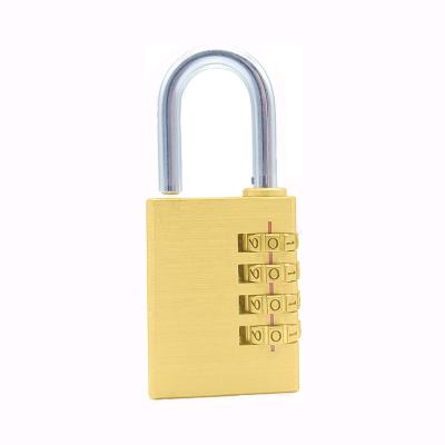 China Durable High Security 4 Digit Combination Password Padlock Brass Pad Lock For Luggage for sale