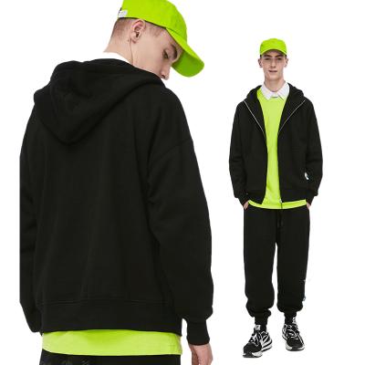 China Wholesale Oversized Custom Anti-Shrink Your Logo Fleece Loose Cotton Fleece Hoodies Thick Zipper Hoodie for sale