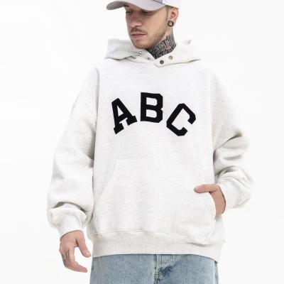 China High Quality Custom Heavyweight Mens Cotton Fleece Hoodie Letter Print Oversized Hoodie Anti Shrink Pullover for sale