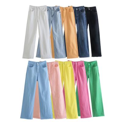 China 2021 Autumn New Women's Nine-color New Women's High-waist Double-pocket Single-button Wide-leg Pants QUICK-DRY for sale