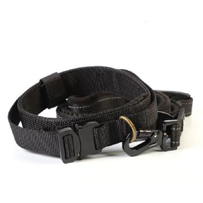 China Viable Heavy Duty Pet Collar Tactical Dog Training Collar With Adjustable Metal D-Clip Dog Collar for sale