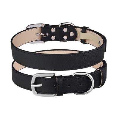 China Sustainable Pet Accessories Leather Pu Dog Collar Medium Large Dog Dog for sale