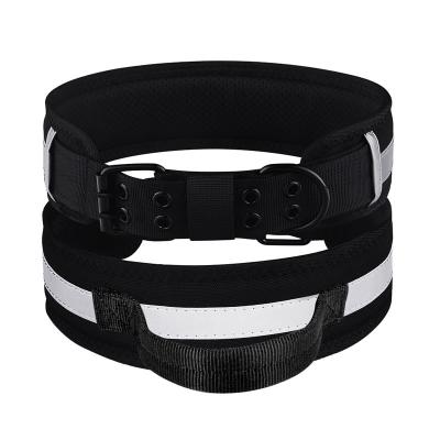 China Sustainable Pet Supplies 2022 New Oxford Outdoor Fabric Reflective Dog Collar Medium To Large Dog Tactical Dog Collar for sale