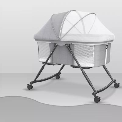 China Farmhouse New Design High Quality Swing Baby Sleep Cradle Foldable Mobile Bed for sale