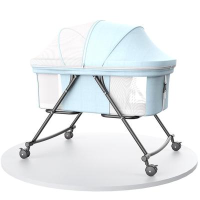 China 2022 Multifunctional Folding Portable Luxury Safety Crib With Mosquito Net Crib for sale