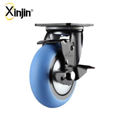 China Double Flat Free Ball Bearing TPR 8 Medical Caster Wheel With Side Brake for sale