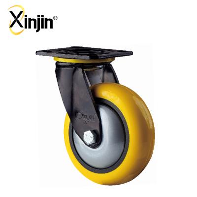 China Flat Free Heavy Duty Korean Style PU Caster Wheel (Round / Flat Surface Available) for sale