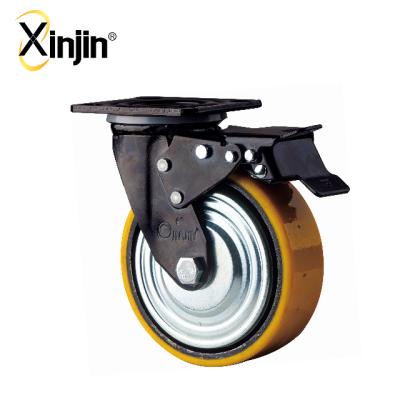 China Manufacturer Flat Free Wholesale Trolley Wheels Removable Swivel Industrial Heavy Duty PU Caster Wheel for sale