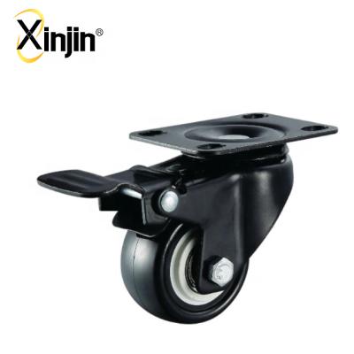 China Dual Mid-Light Industrial Duty Ball Bearing PU Caster/Fridge Caster Wheels/Durable Swivel Casters for sale