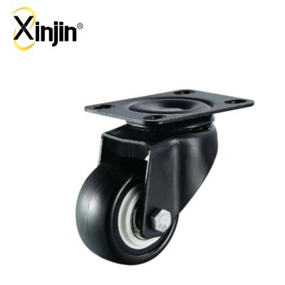 China Industrial Small Mini Casters Wheels 35kg Polyurethane Flat Caster Wheels Rigid Fixed Swivel for sale